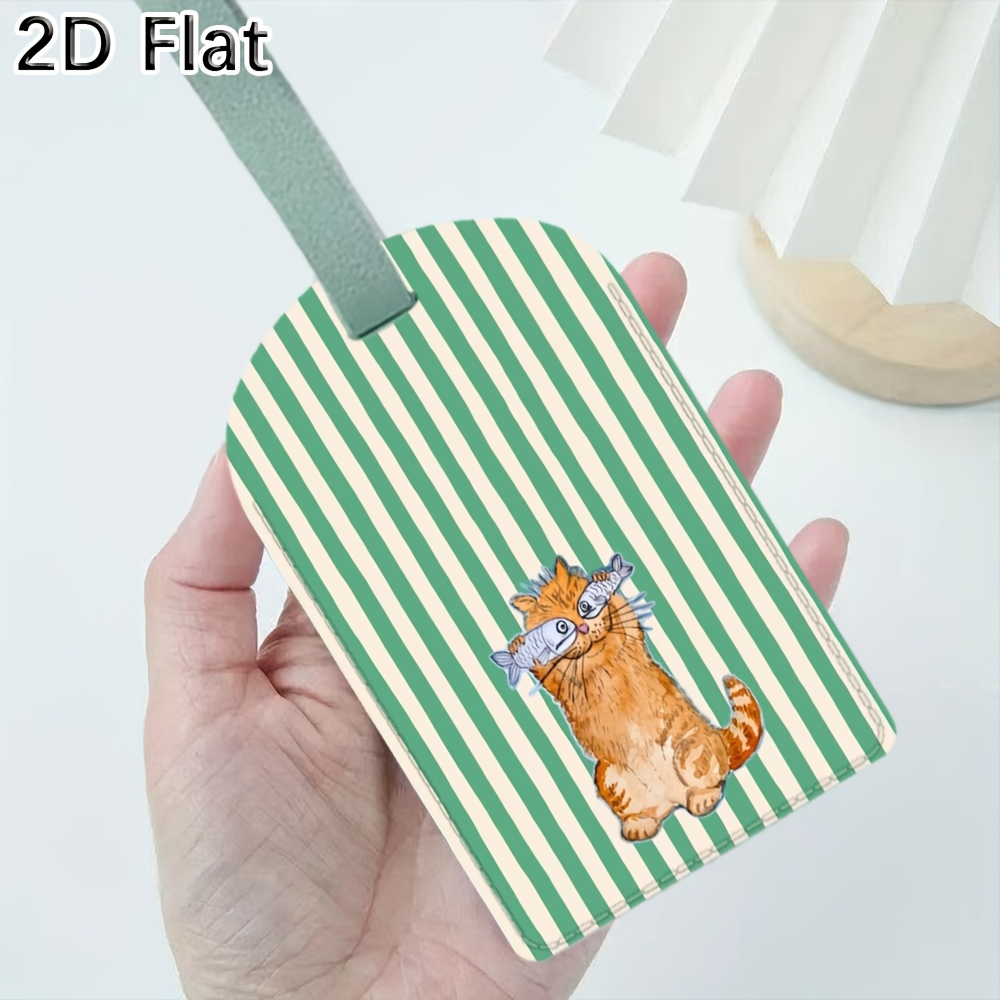 Luggage Tag Leather - Etiqueta de Bagagem com Gato Fofo