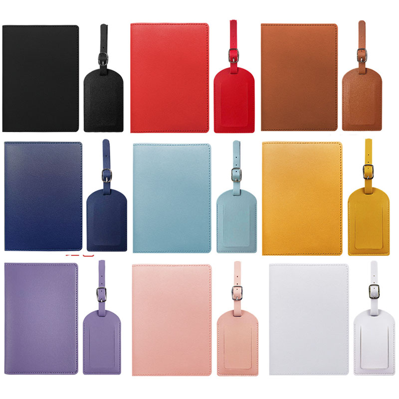 Luggage Tag Leather - Capa para passaporte pu de viagem,