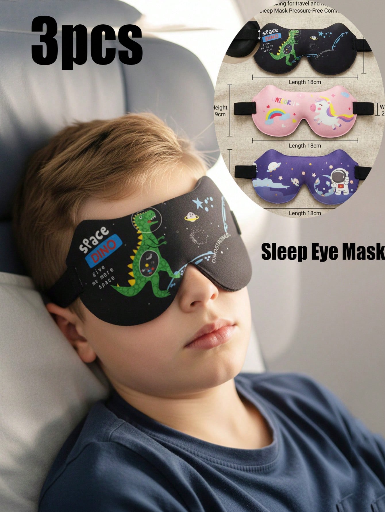 Eye Mask Sleep Travel - Máscara de olhos 3D estéreo para