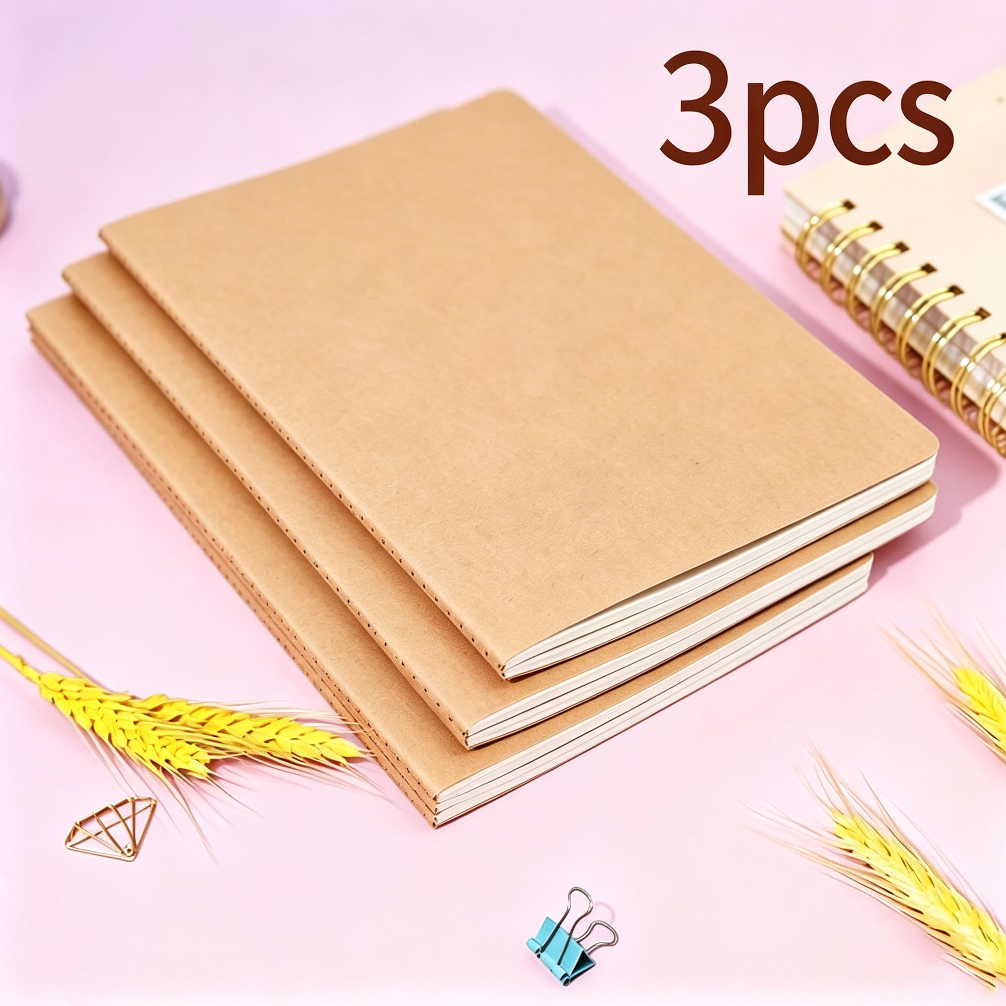 Travel Notebook Journal - 3 Cadernos B5 com Páginas Pautadas,