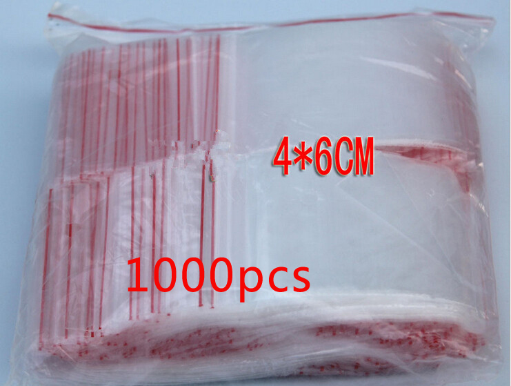 Travel Ziplock Bags - 1000 pçs 4x6cm pe transparente sacos