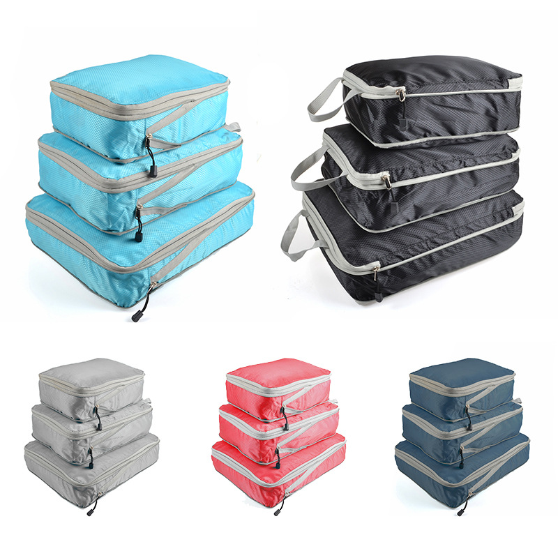 Travel Ziplock Bags - Cubos de embalagem dobráveis e compressíveis,