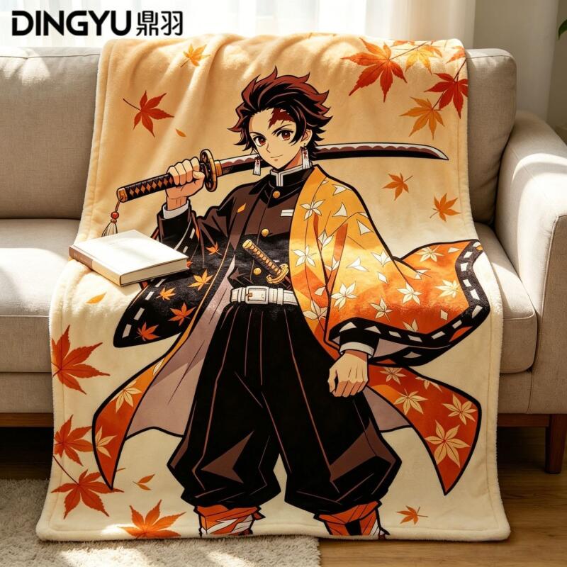 Travel Accessories As Gifts - Cobertor de Flanela Anime Demon Slayer,