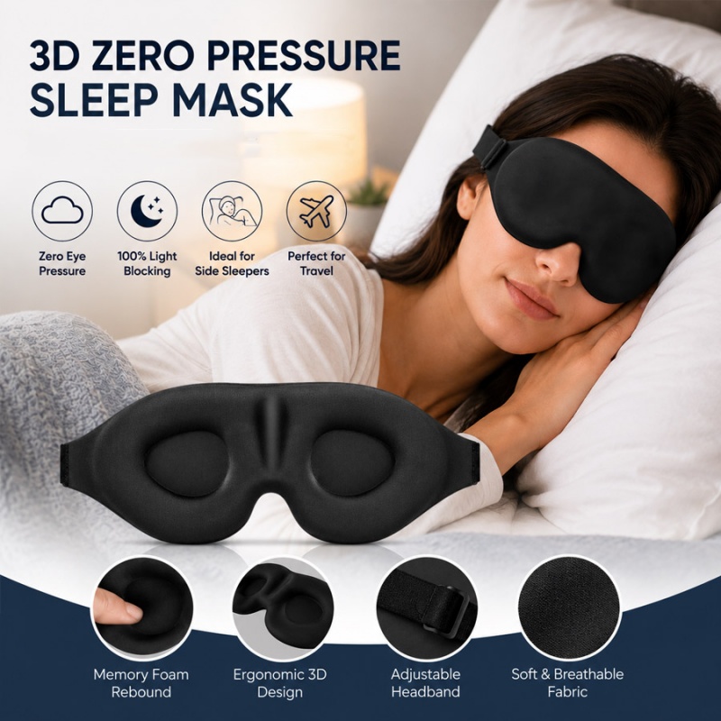 Eye Mask Sleep Travel - Máscara de olhos 3D para dormir,