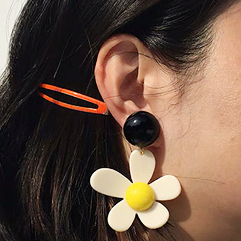 Travel Accessories Dropshipping - Coreano Colorido Acrílico Flor Brincos Grandes