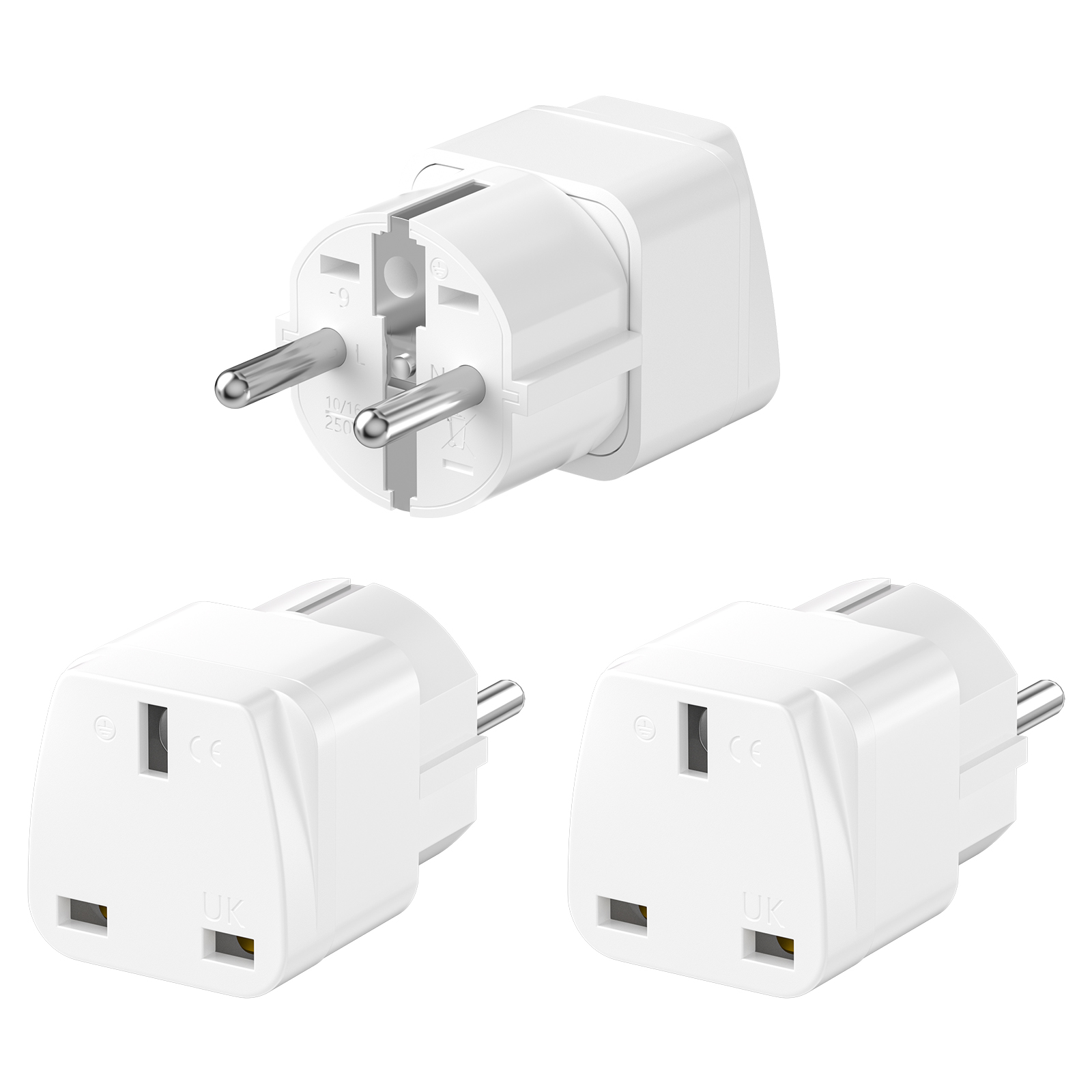 3 pçs reino unido para ue adap - Travel Accessories Europe avaliação e preço