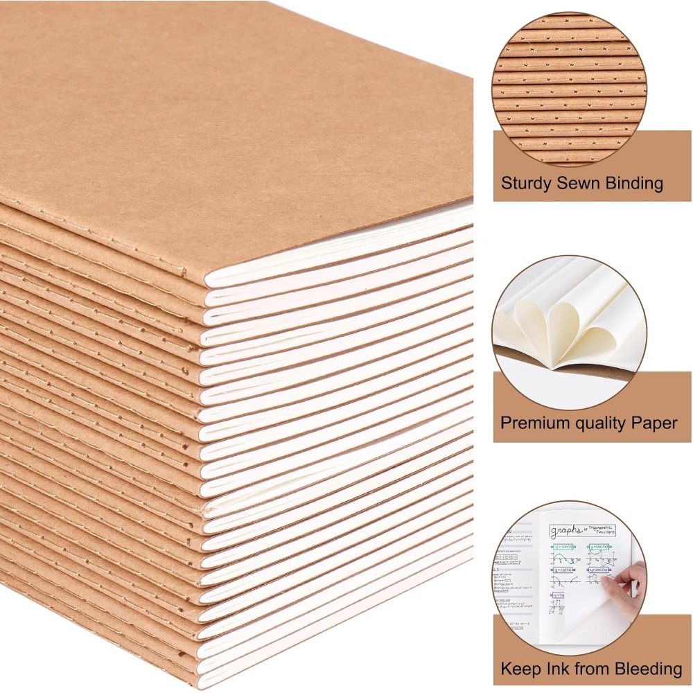 Pacote com 24 Cadernos Kraft A - Travel Notebook Journal avaliação e preço