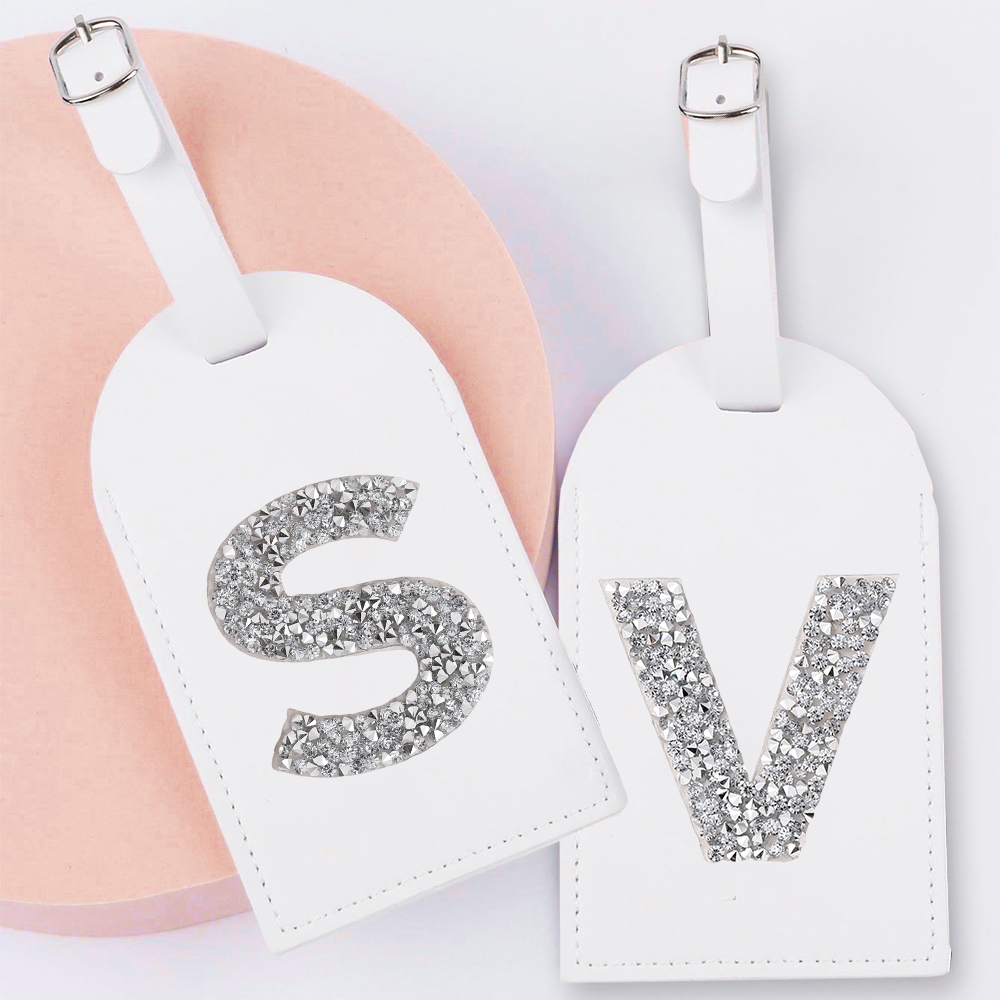 A-Z strass monograma etiqueta  - Luggage Tag Leather avaliação e preço