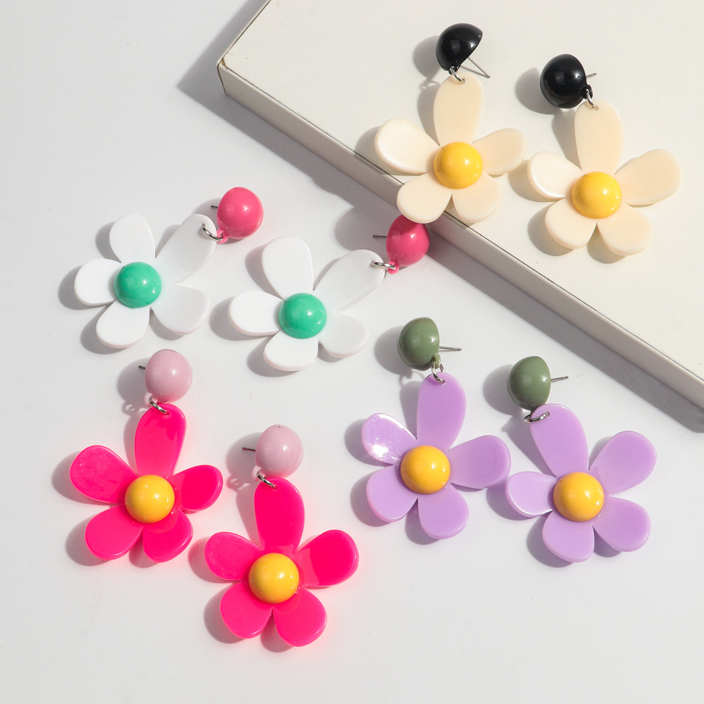 Coreano Colorido Acrílico Flor - Travel Accessories Dropshipping avaliação e preço