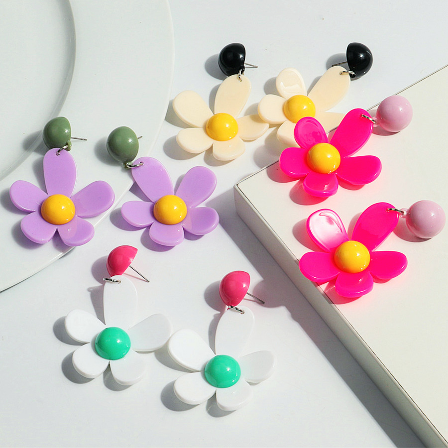 Coreano Colorido Acrílico Flor - Travel Accessories Dropshipping avaliação e preço