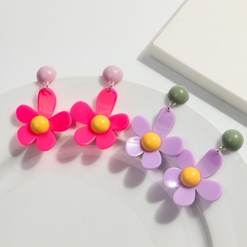 Coreano Colorido Acrílico Flor - Travel Accessories Dropshipping avaliação e preço
